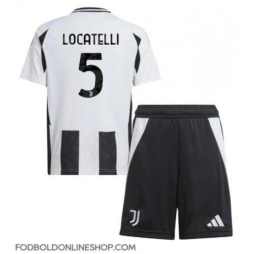 Juventus Manuel Locatelli #5 Hjemme Trøje Børn 2024-25 Kortærmet (+ Korte bukser)